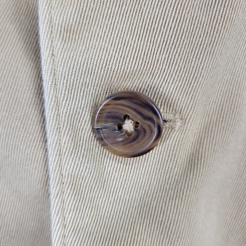 Vintage Polo Ralph Lauren 3 Button Blazer Jacket Mens 42R Khaki Tan Cotton Twill - Picture 13 of 16